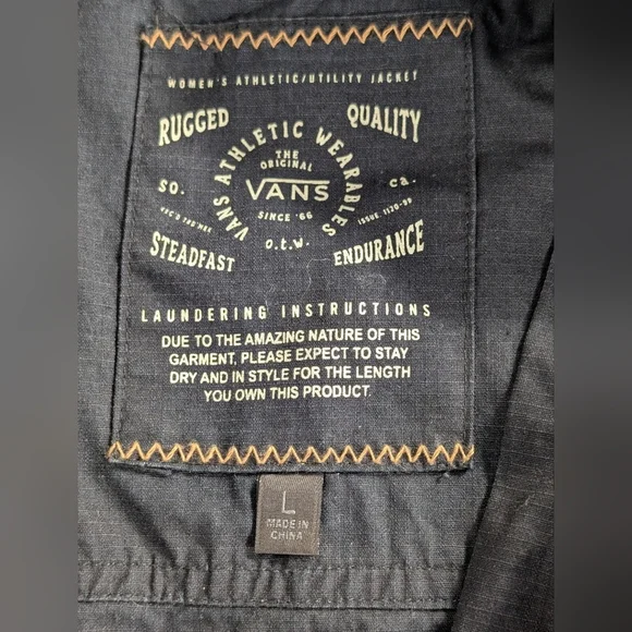 Vans Women's Blue Zip Up Casual Streetwear Skater Jacket 100% Cotton Size Large - Picture 11 of 15